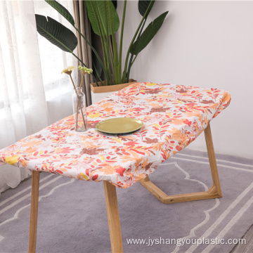 printed peva tablecloth cover with flannel back